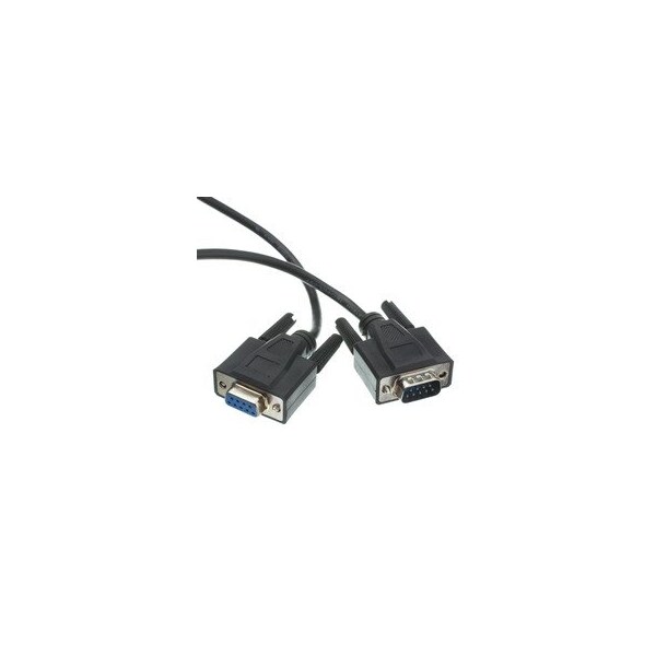 Swe-Tech 3C Serial Extension Cable, Black, DB9 Male to DB9 Female, RS-232, UL rated, 9 Conductor, 1:1, 15 foot FWT10D1-03215BK - main